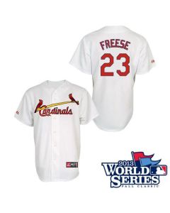 Cardinals #23 David Freese White Cool Base 2013 World Series Patch Stitched MLB Jersey