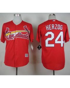 Cardinals #24 Whitey Herzog Red Cool Base Stitched MLB Jersey