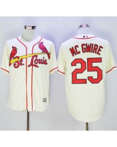 Cardinals #25 Mark McGwire Cream New Cool Base Stitched MLB Jersey