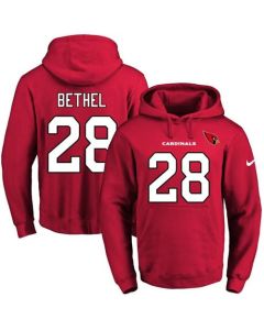 Cardinals #28 Justin Bethel Red Name & Number Pullover NFL Hoodie