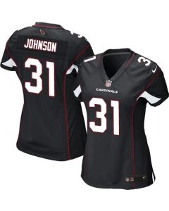 Cardinals #31 David Johnson Black Alternate Women's Stitched NFL Elite Jersey
