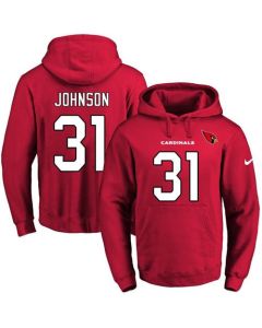 Cardinals #31 David Johnson Red Name & Number Pullover NFL Hoodie
