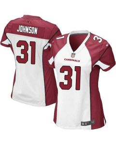 Cardinals #31 David Johnson White Women's Stitched NFL Elite Jersey