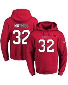 Cardinals #32 Tyrann Mathieu Red Name & Number Pullover NFL Hoodie