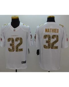 Cardinals #32 Tyrann Mathieu White Men's Stitched NFL Limited Salute to Service Jersey