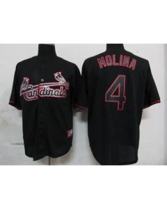 Cardinals #4 Yadier Molina Black Fashion Stitched MLB Jersey