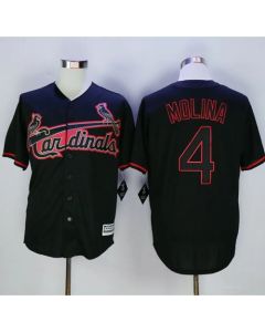 Cardinals #4 Yadier Molina Black New Cool Base Fashion Stitched MLB Jersey