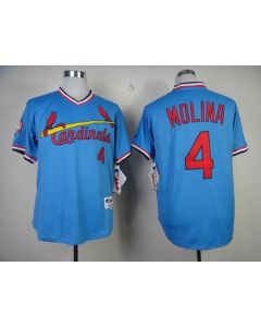 Cardinals #4 Yadier Molina Blue 1982 Turn Back The Clock Stitched MLB Jersey