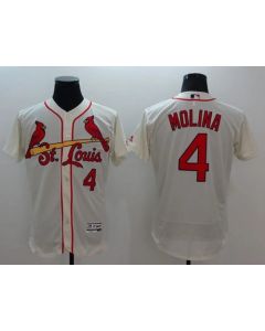 Cardinals #4 Yadier Molina Cream Flexbase Authentic Collection Stitched MLB Jersey