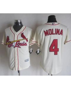 Cardinals #4 Yadier Molina Cream New Cool Base Stitched MLB Jersey