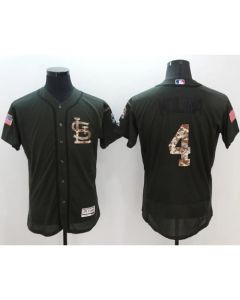 Cardinals #4 Yadier Molina Green Flexbase Authentic Collection Salute to Service Stitched MLB Jersey