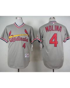 Cardinals #4 Yadier Molina Grey 1978 Turn Back The Clock Stitched MLB Jersey