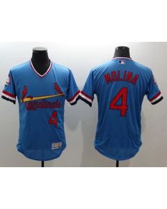 Cardinals #4 Yadier Molina Light Blue Flexbase Authentic Collection Cooperstown Stitched MLB Jersey