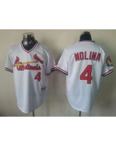 Cardinals #4 Yadier Molina White 1982 Turn Back The Clock Stitched MLB Jersey