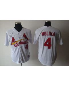 Cardinals #4 Yadier Molina White Cool Base Stitched MLB Jersey