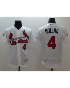 Cardinals #4 Yadier Molina White Fashion Stars & Stripes Flexbase Authentic Stitched MLB Jersey