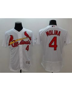 Cardinals #4 Yadier Molina White Flexbase Authentic Collection Stitched MLB Jersey