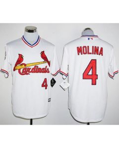 Cardinals #4 Yadier Molina White New Cool Base Cooperstown Stitched MLB Jersey