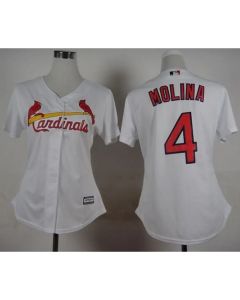 Cardinals #4 Yadier Molina White Women's Fashion Stitched MLB Jersey