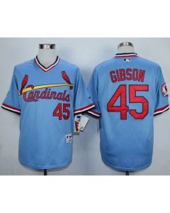 Cardinals #45 Bob Gibson Blue 1982 Turn Back The Clock Stitched MLB Jersey