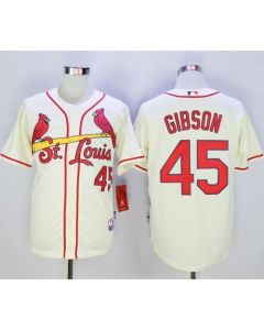 Cardinals #45 Bob Gibson Cream Cool Base Stitched MLB Jersey