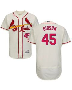 Cardinals #45 Bob Gibson Cream Flexbase Authentic Collection Stitched MLB Jersey