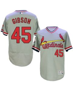 Cardinals #45 Bob Gibson Grey Flexbase Authentic Collection Cooperstown Stitched MLB Jersey