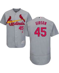 Cardinals #45 Bob Gibson Grey Flexbase Authentic Collection Stitched MLB Jersey