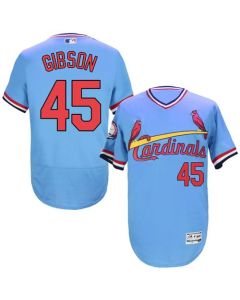 Cardinals #45 Bob Gibson Light Blue Flexbase Authentic Collection Cooperstown Stitched MLB Jersey