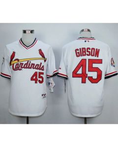 Cardinals #45 Bob Gibson White 1982 Turn Back The Clock Stitched MLB Jersey
