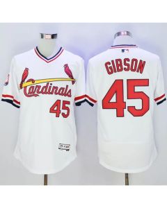 Cardinals #45 Bob Gibson White Flexbase Authentic Collection Cooperstown Stitched MLB Jersey