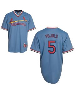 Cardinals #5 Albert Pujols Blue Cooperstown Throwback Stitched MLB Jersey