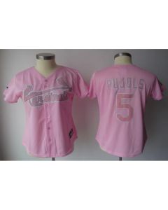 Cardinals #5 Albert Pujols Pink Women's Fashion Stitched MLB Jersey