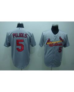Cardinals #5 Albert Pujols Stitched Grey MLB Jersey