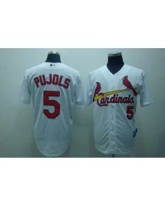 Cardinals #5 Albert Pujols Stitched White MLB Jersey