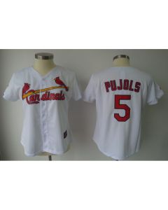 Cardinals #5 Albert Pujols White Women's Fashion Stitched MLB Jersey