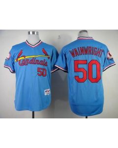 Cardinals #50 Adam Wainwright Blue 1982 Turn Back The Clock Stitched MLB Jersey