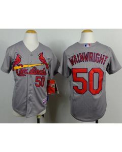 Cardinals #50 Adam Wainwright Grey Cool Base Stitched Youth MLB Jersey