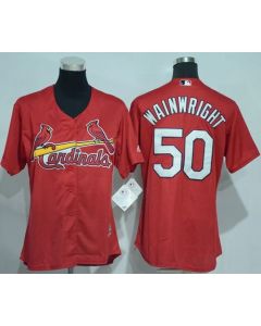 Cardinals #50 Adam Wainwright Red Women's Alternate Stitched MLB Jersey