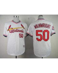 Cardinals #50 Adam Wainwright White 1982 Turn Back The Clock Stitched MLB Jersey