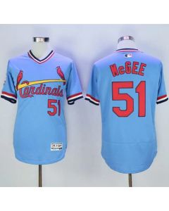 Cardinals #51 Willie McGee Light Blue Flexbase Authentic Collection Cooperstown Stitched MLB Jersey