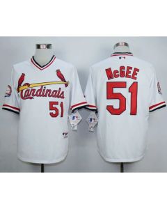 Cardinals #51 Willie McGee White 1982 Turn Back The Clock Stitched MLB Jersey