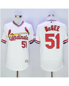 Cardinals #51 Willie McGee White Flexbase Authentic Collection Cooperstown Stitched MLB Jersey