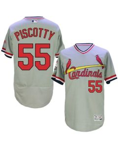 Cardinals #55 Stephen Piscotty Grey Flexbase Authentic Collection Cooperstown Stitched MLB Jersey