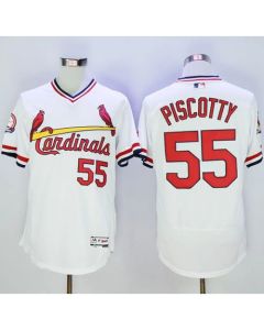 Cardinals #55 Stephen Piscotty White Flexbase Authentic Collection Cooperstown Stitched MLB Jersey
