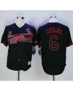 Cardinals #6 Stan Musial Black New Cool Base Fashion Stitched MLB Jersey