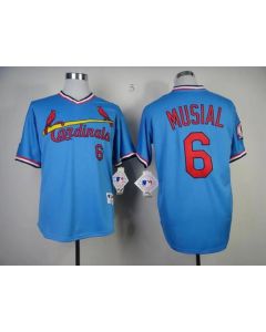 Cardinals #6 Stan Musial Blue 1982 Turn Back The Clock Stitched MLB Jersey