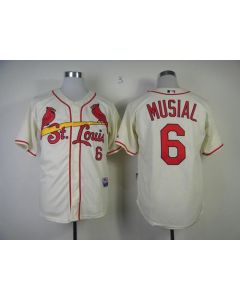 Cardinals #6 Stan Musial Cream Alternate Cool Base Stitched MLB Jersey