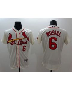 Cardinals #6 Stan Musial Cream Flexbase Authentic Collection Stitched MLB Jersey