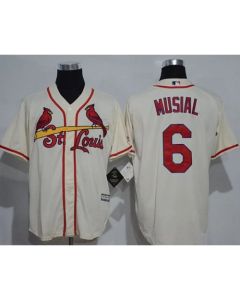 Cardinals #6 Stan Musial Cream New Cool Base Stitched MLB Jersey